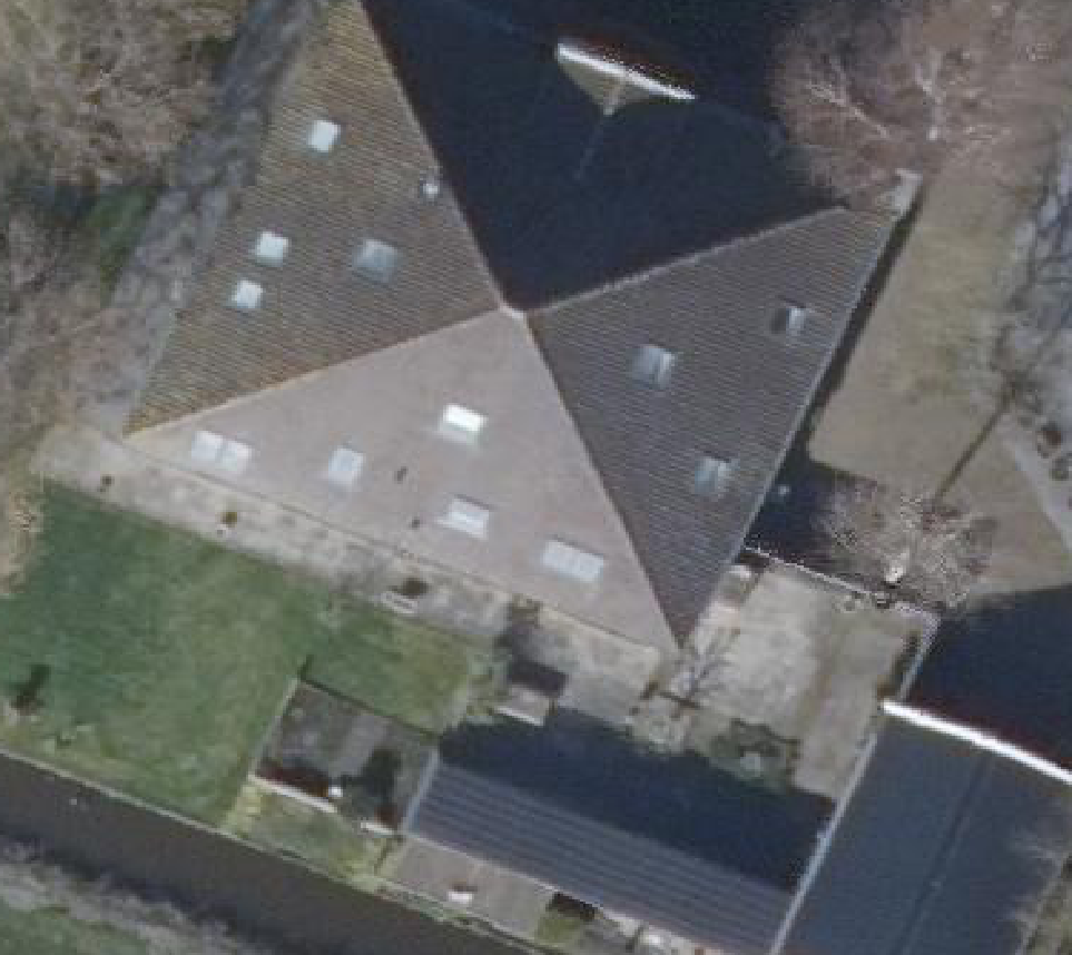 True ortho Luchtfoto op daksegment ingezoomd