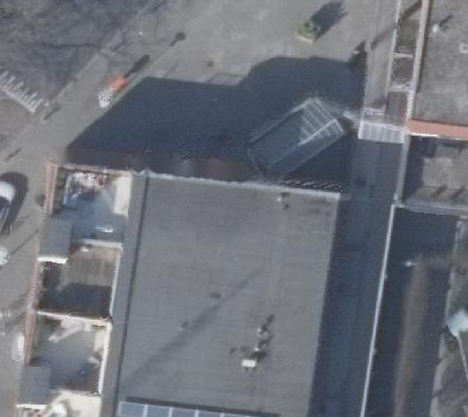 True ortho Luchtfoto op daksegment ingezoomd