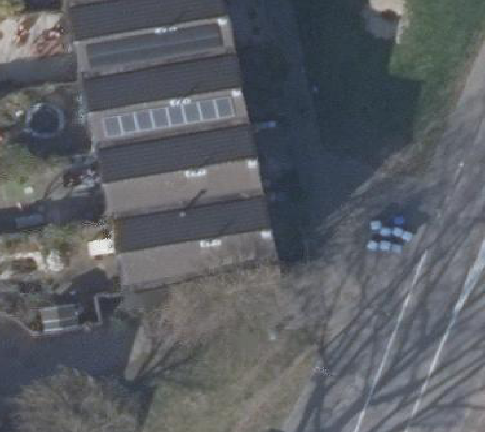 True ortho luchtfoto van Zaandam met zicht op woning