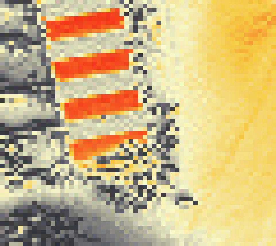 PV-irradiatie op daksegment ingezoomd met intensiteitsverdeling van zonlicht