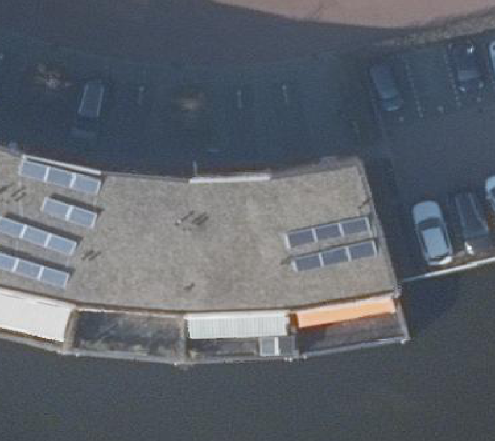 True ortho Luchtfoto op daksegment ingezoomd