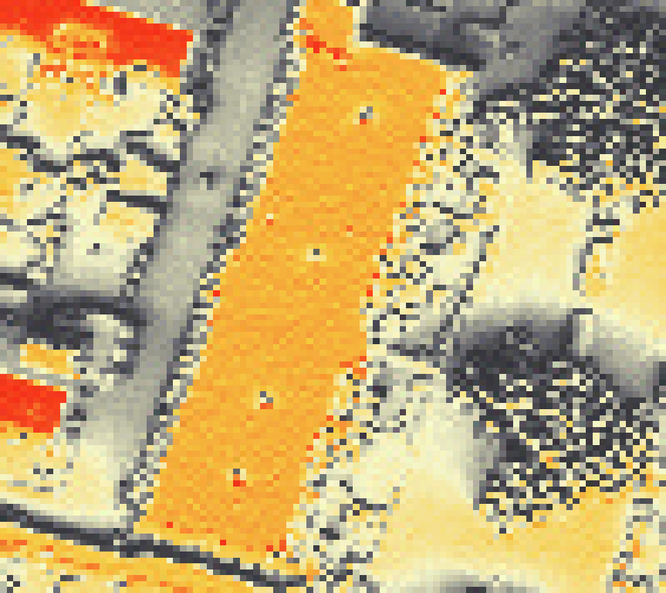 PV-irradiatie op daksegment met intensiteitsverdeling van zonlicht