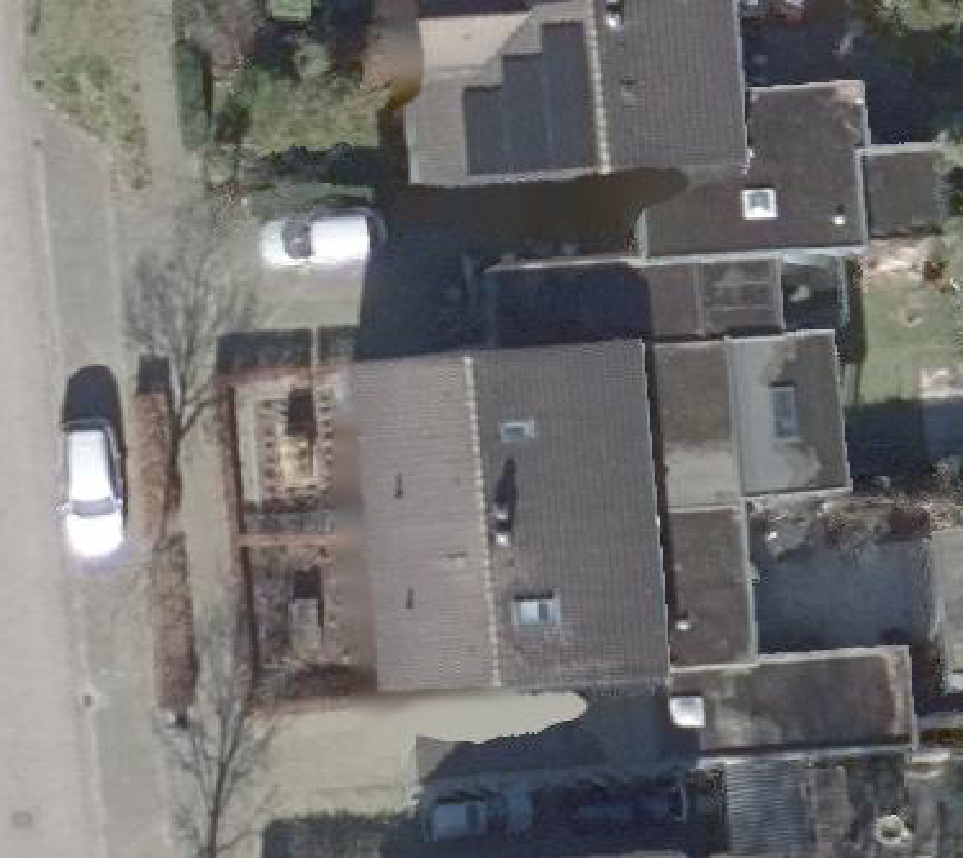 True ortho luchtfoto van Bakel met zicht op woning