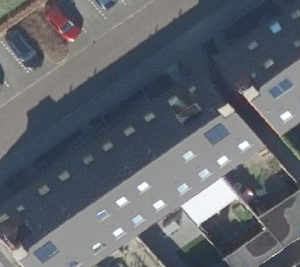 True ortho luchtfoto van Bakel met zicht op woning