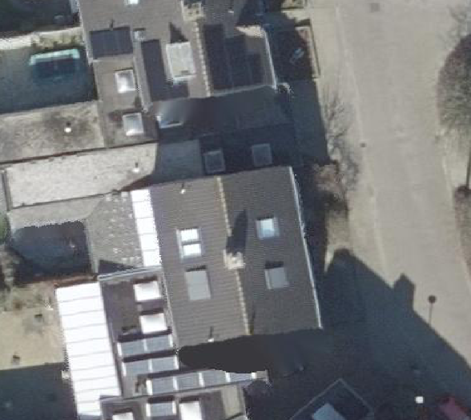 True ortho luchtfoto van Bakel met zicht op woning