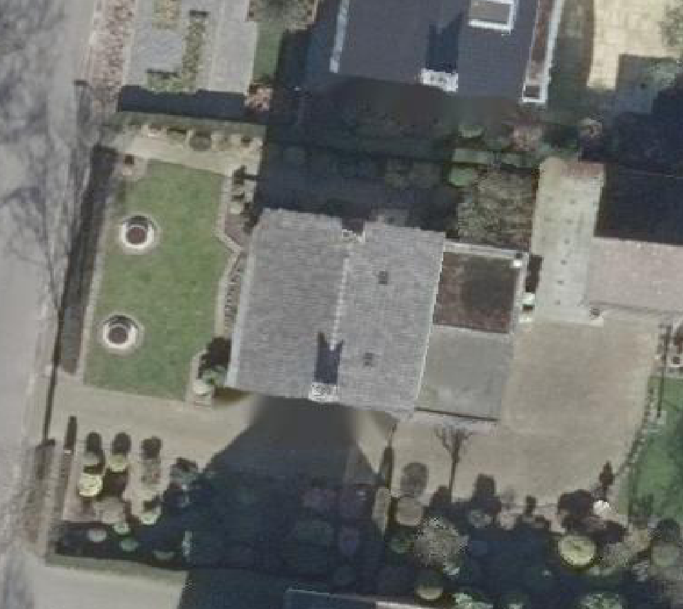 True ortho Luchtfoto op daksegment ingezoomd