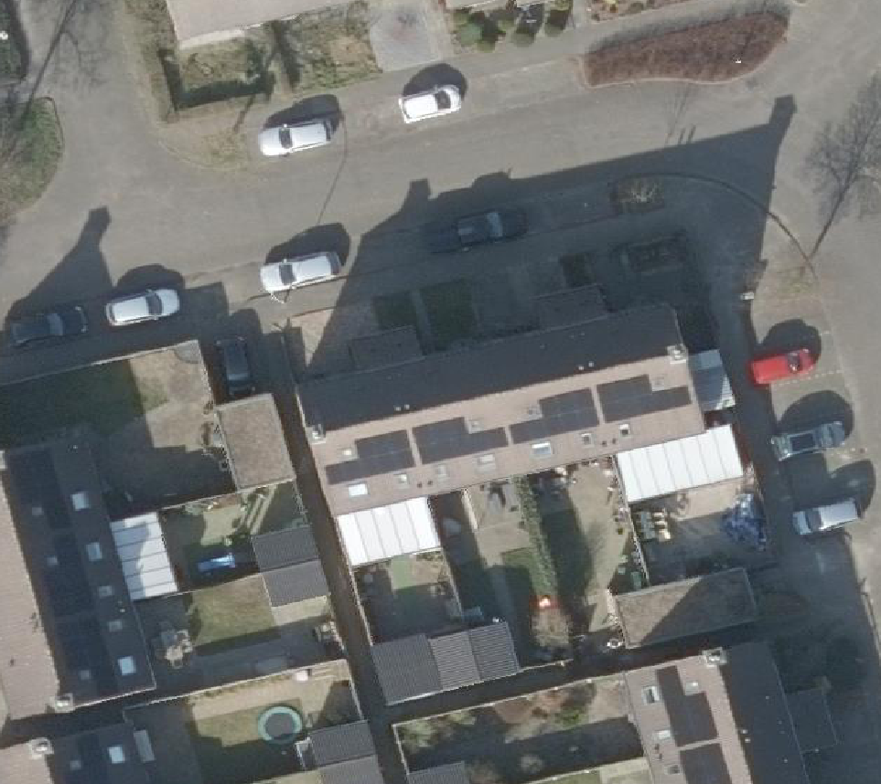 True ortho Luchtfoto op daksegment