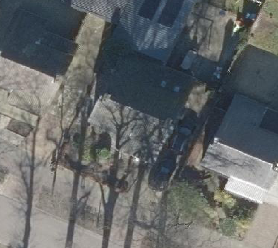 True ortho Luchtfoto op daksegment ingezoomd