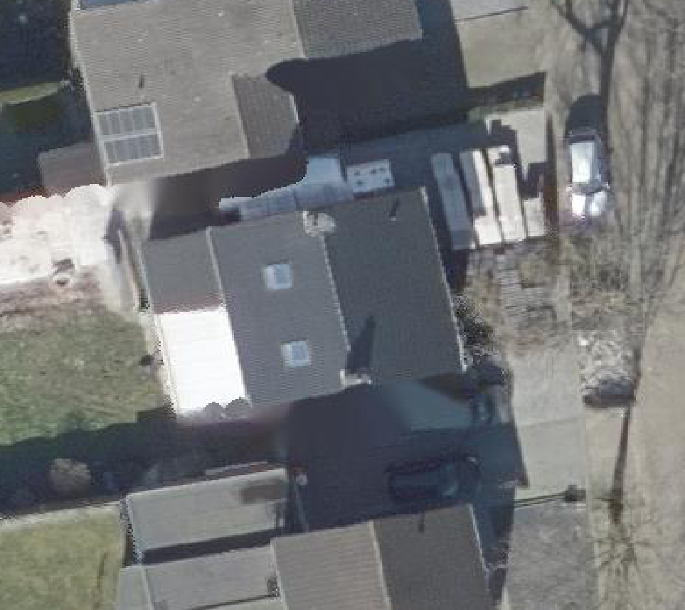 True ortho Luchtfoto op daksegment ingezoomd