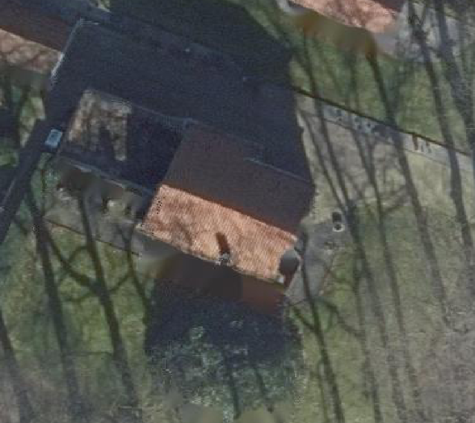 True ortho Luchtfoto op daksegment ingezoomd