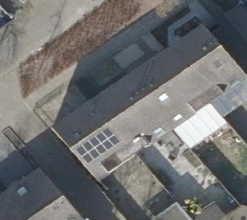 True ortho luchtfoto van Helmond met zicht op woning