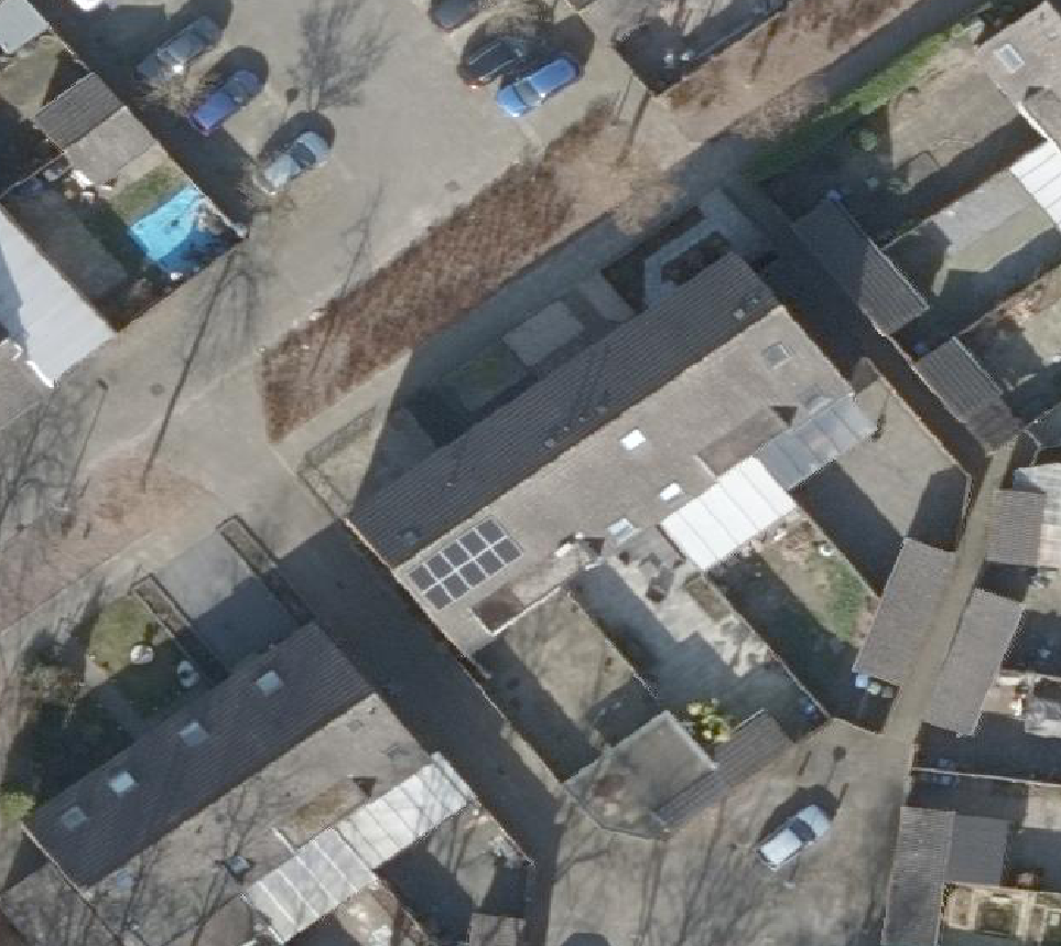 True ortho Luchtfoto op daksegment