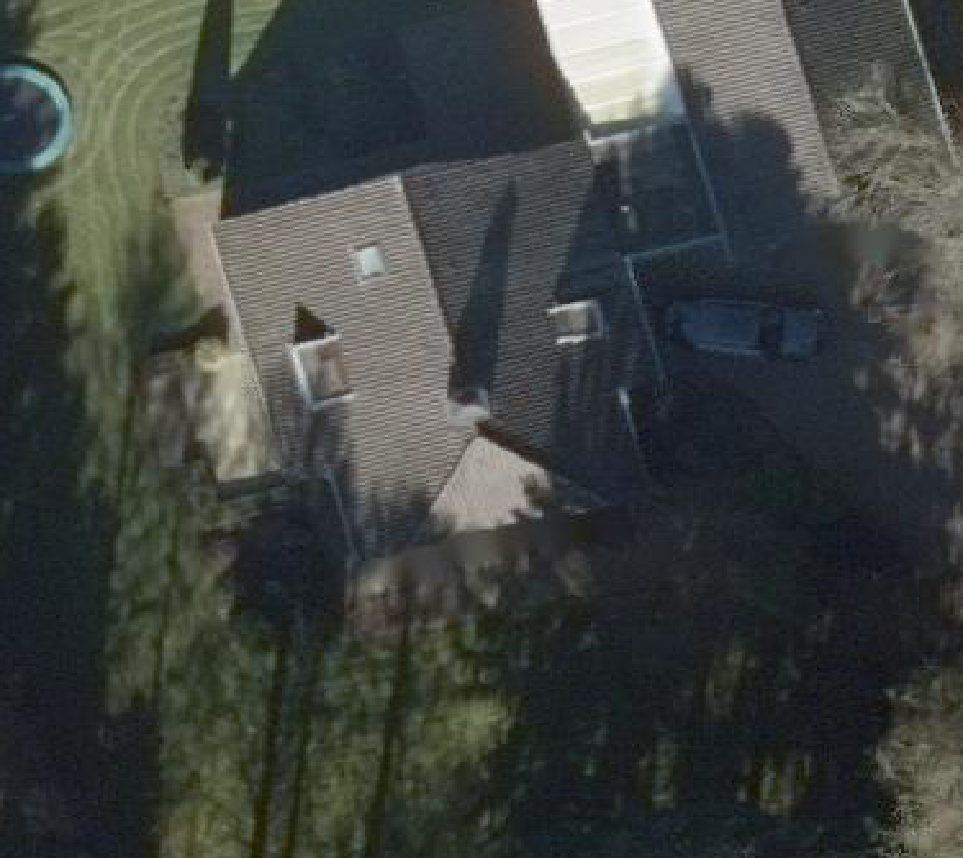 True ortho Luchtfoto op daksegment ingezoomd