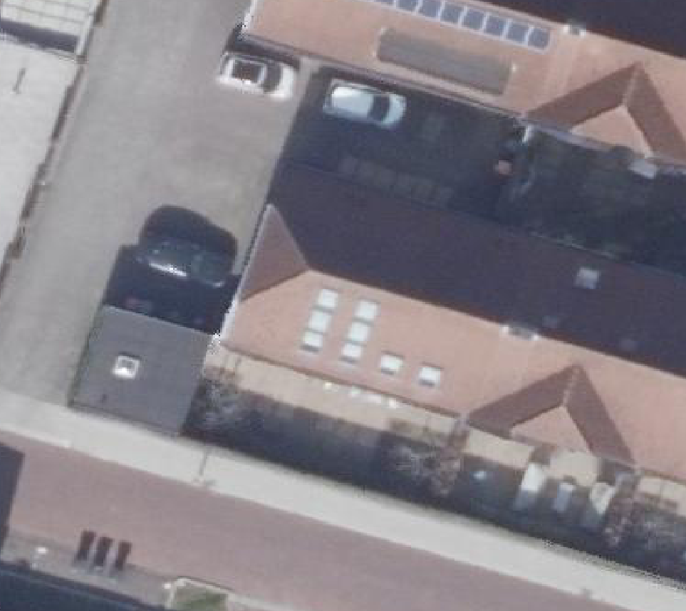 True ortho Luchtfoto op daksegment ingezoomd