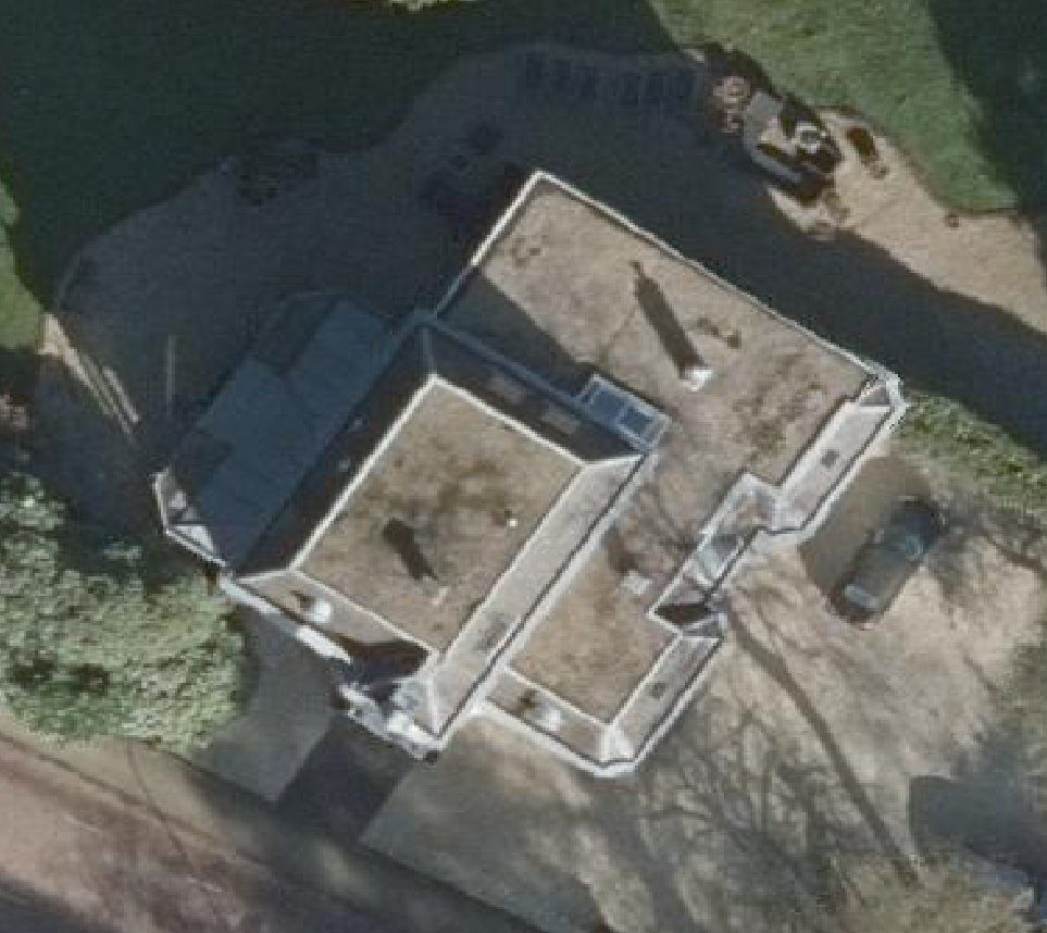 True ortho Luchtfoto op daksegment ingezoomd