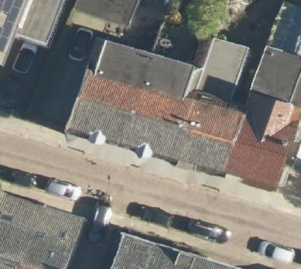 True ortho luchtfoto van Amerongen met zicht op woning