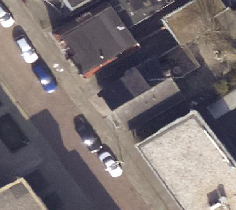 True ortho Luchtfoto op daksegment ingezoomd