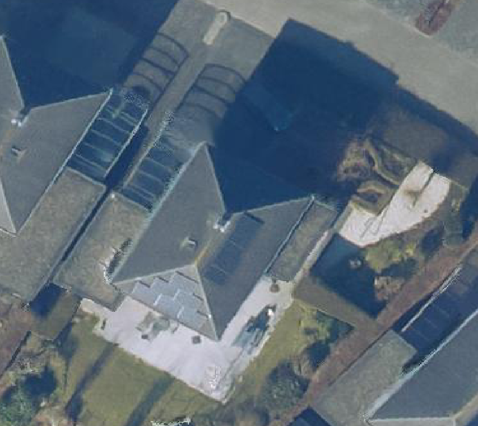 True ortho Luchtfoto op daksegment ingezoomd