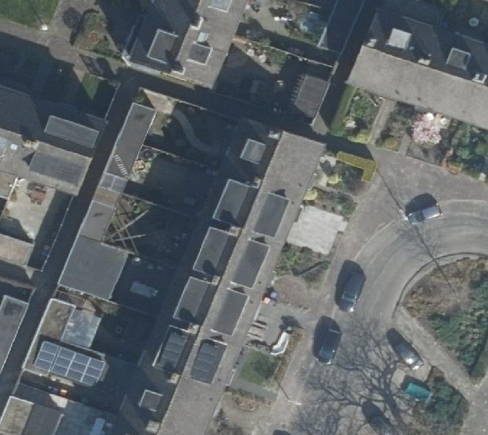 True ortho Luchtfoto op daksegment