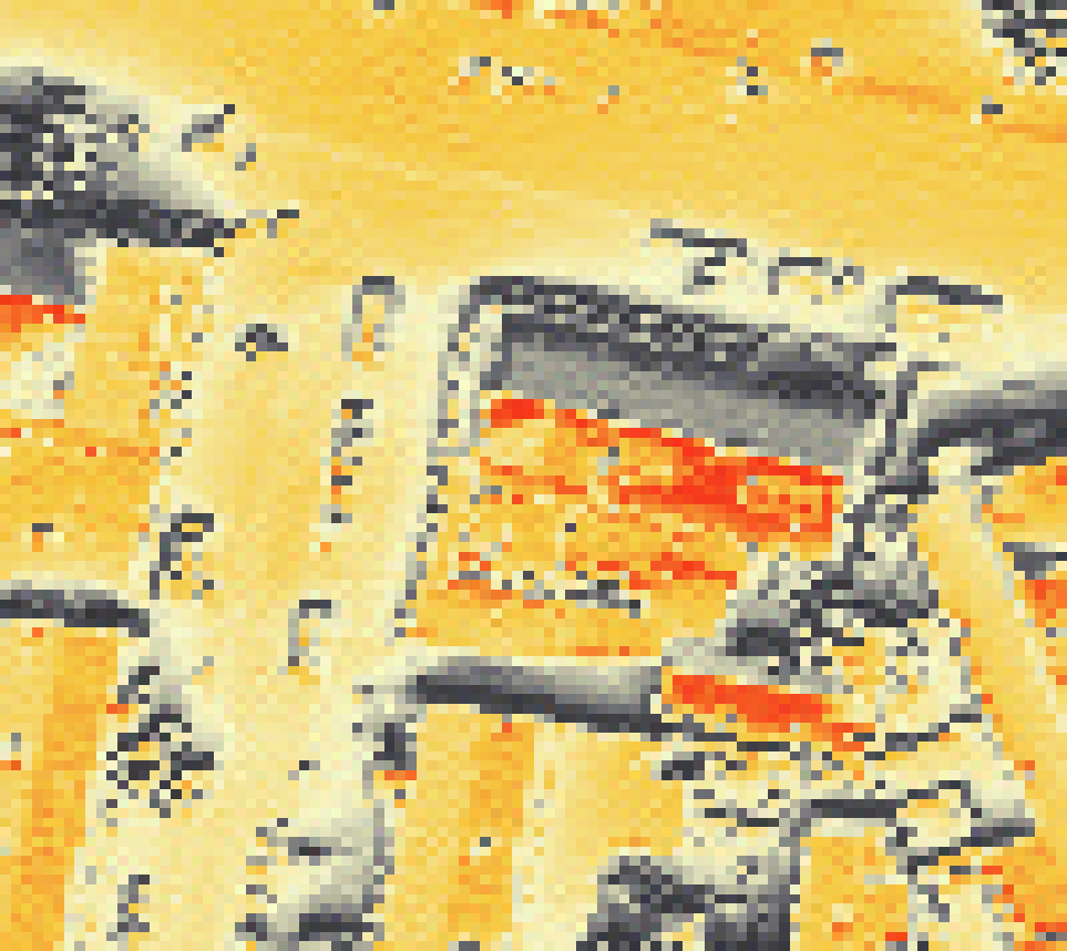PV-irradiatie op daksegment met intensiteitsverdeling van zonlicht
