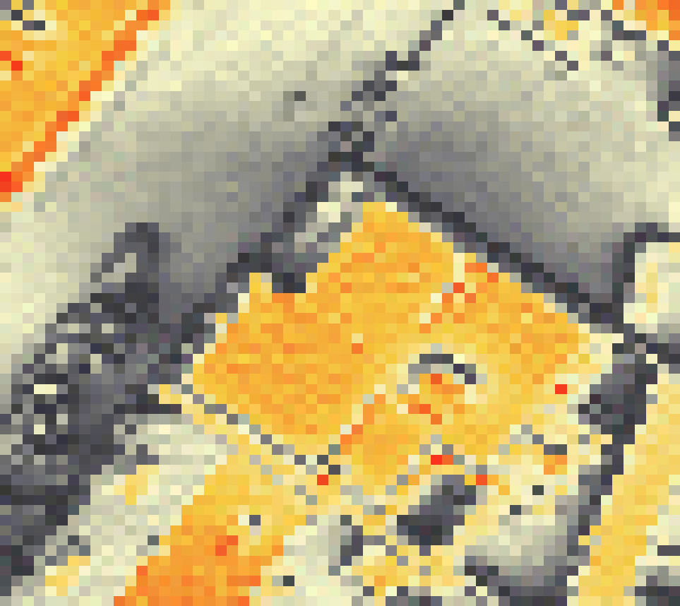 PV-irradiatie op daksegment ingezoomd met intensiteitsverdeling van zonlicht