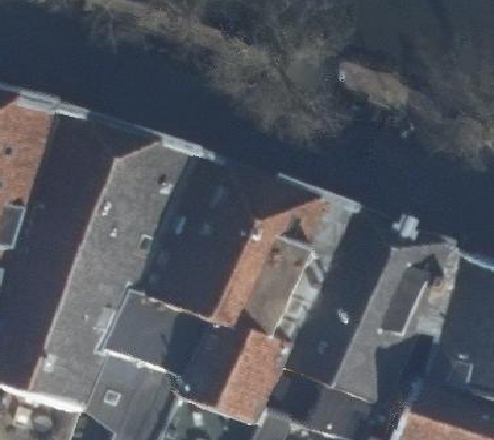 True ortho Luchtfoto op daksegment ingezoomd