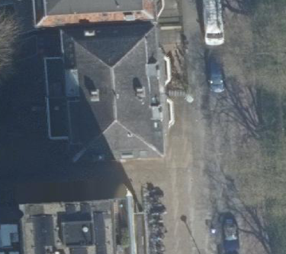 True ortho Luchtfoto op daksegment ingezoomd