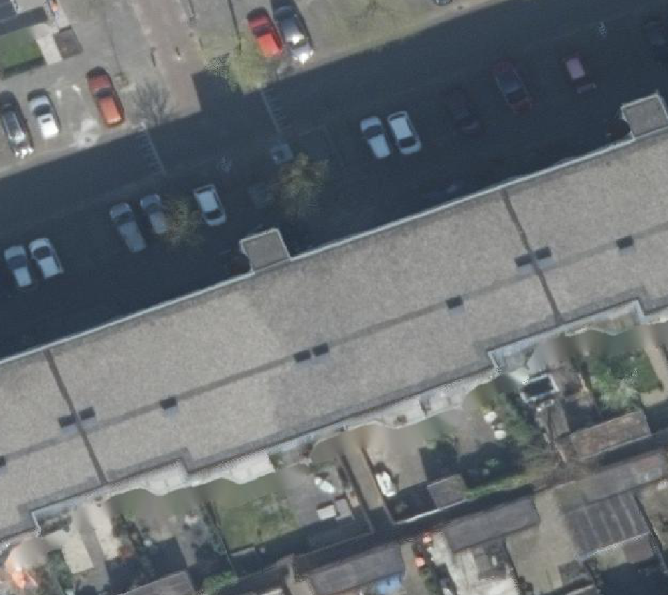 True ortho Luchtfoto op daksegment