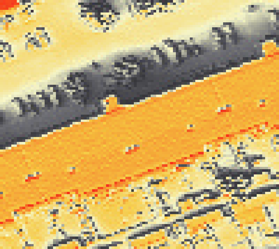PV-irradiatie op daksegment met intensiteitsverdeling van zonlicht