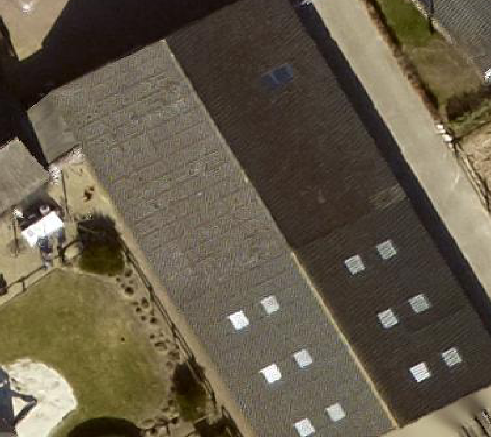 True ortho Luchtfoto op daksegment ingezoomd