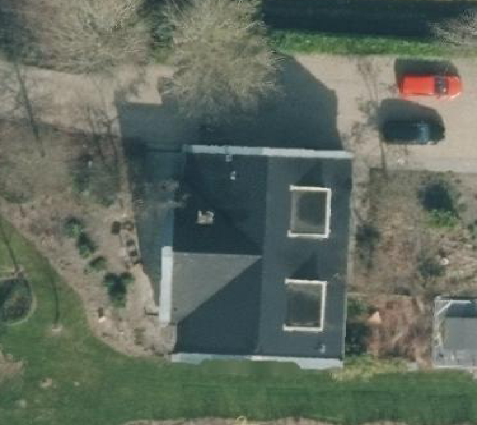 True ortho luchtfoto van Zwartemeer met zicht op woning