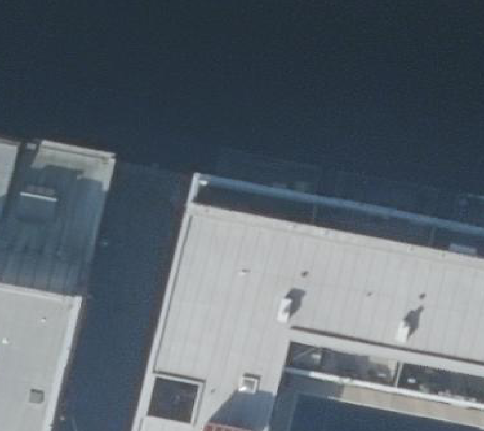 True ortho Luchtfoto op daksegment ingezoomd