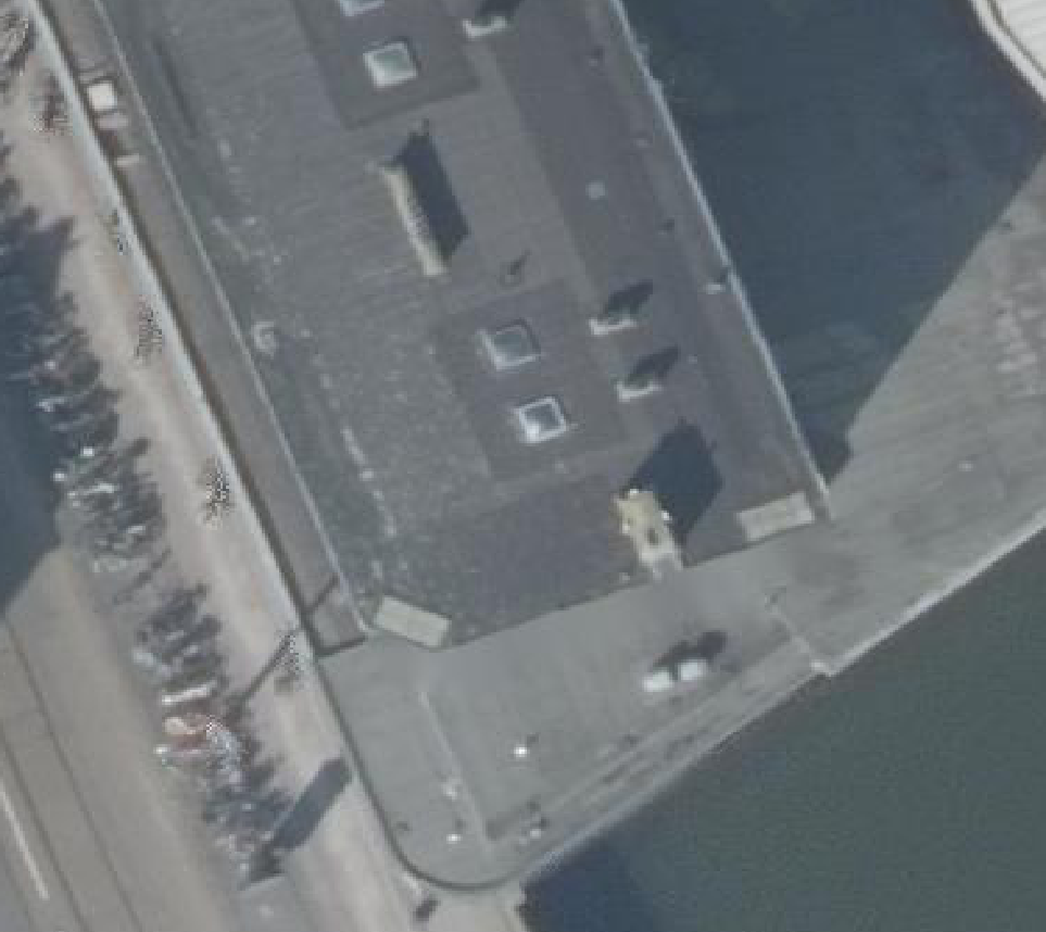 True ortho Luchtfoto op daksegment ingezoomd
