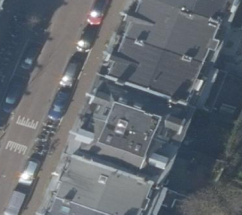 True ortho luchtfoto van Amsterdam met zicht op woning