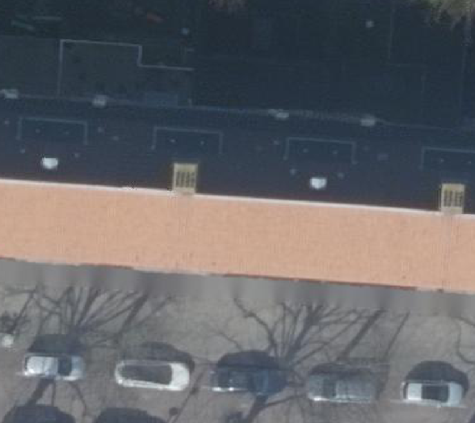 True ortho Luchtfoto op daksegment ingezoomd