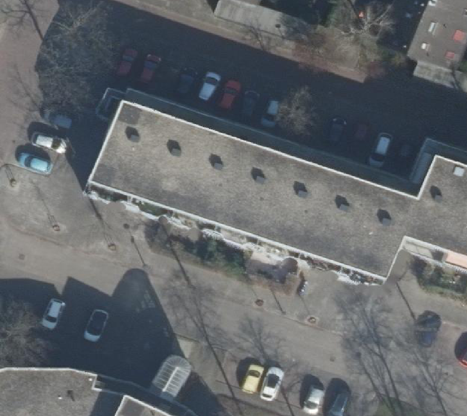 True ortho Luchtfoto op daksegment