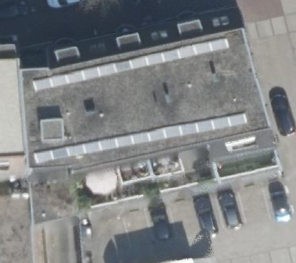 True ortho Luchtfoto op daksegment ingezoomd