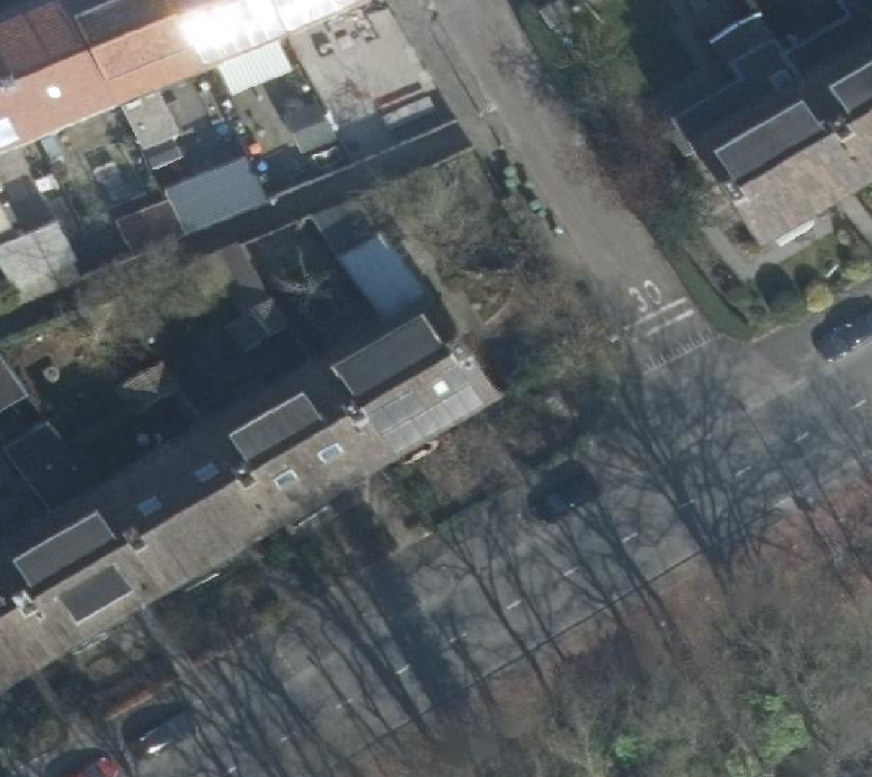 True ortho Luchtfoto op daksegment