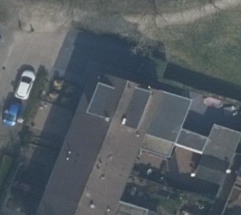 True ortho luchtfoto van Loosdrecht met zicht op woning