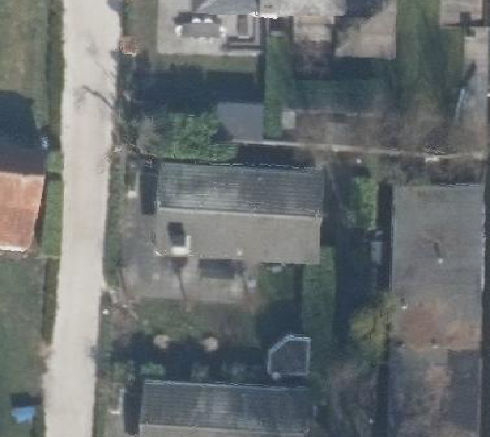 True ortho Luchtfoto op daksegment ingezoomd