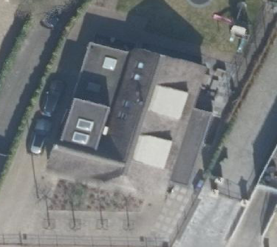 True ortho luchtfoto van Loosdrecht met zicht op woning