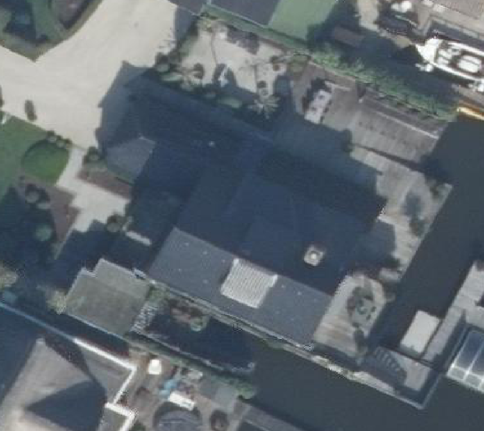 True ortho Luchtfoto op daksegment ingezoomd