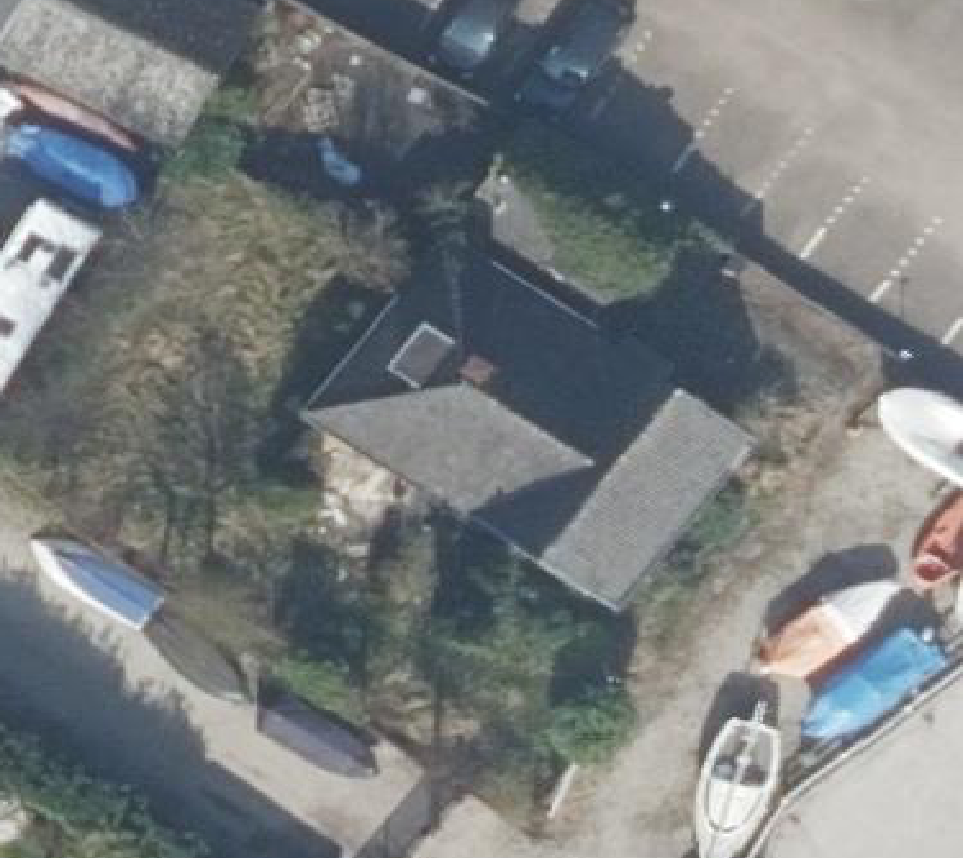 True ortho Luchtfoto op daksegment ingezoomd