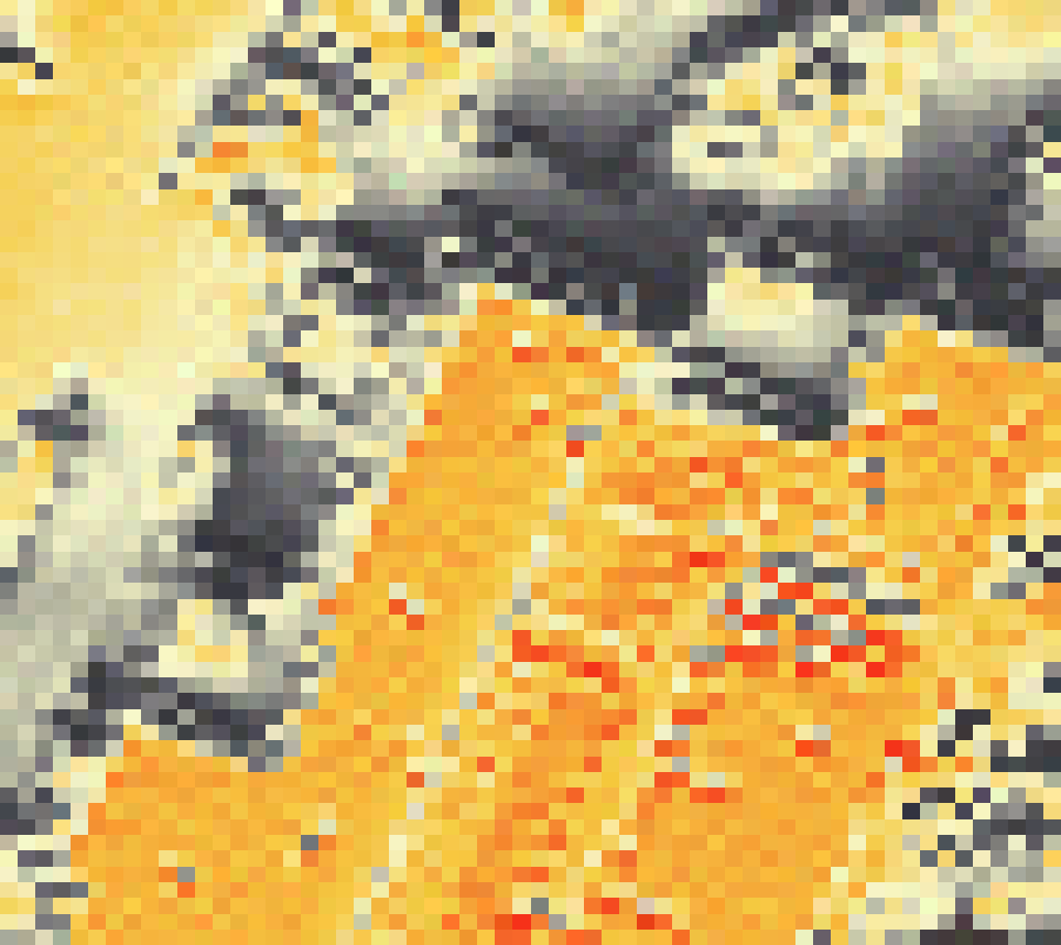 PV-irradiatie op daksegment ingezoomd met intensiteitsverdeling van zonlicht