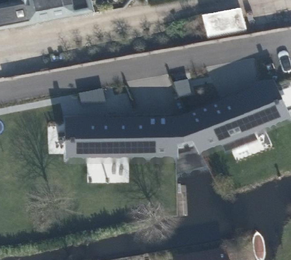 True ortho Luchtfoto op daksegment