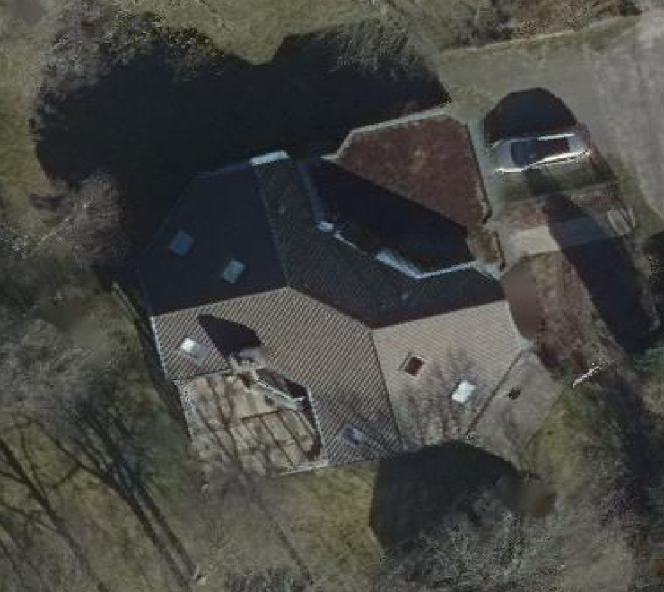 True ortho Luchtfoto op daksegment ingezoomd