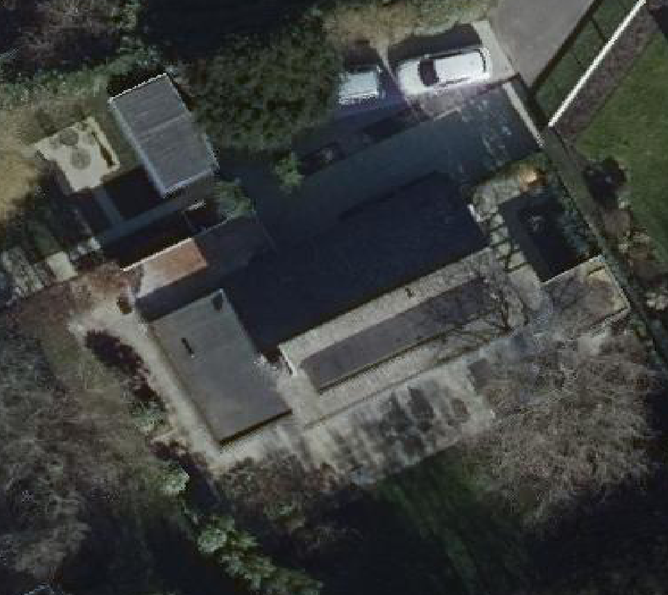 True ortho Luchtfoto op daksegment ingezoomd