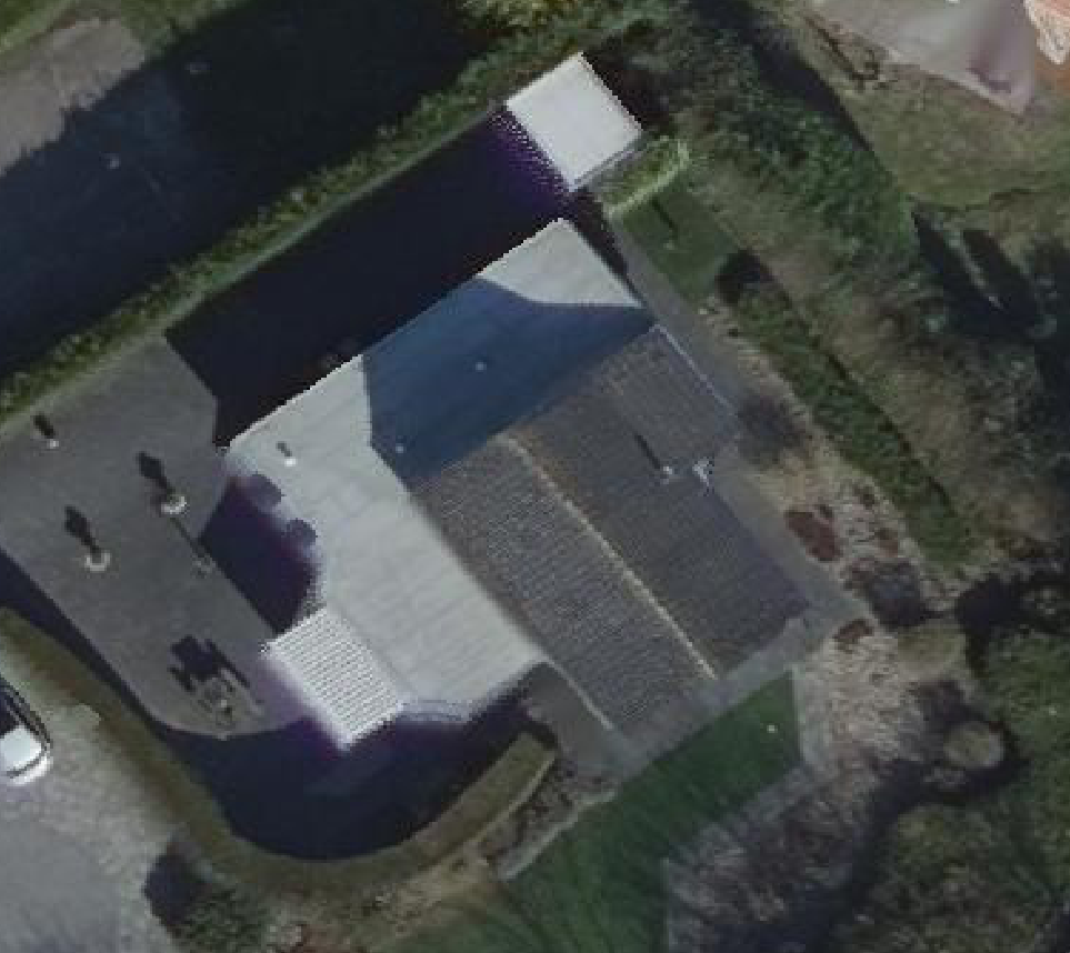 True ortho Luchtfoto op daksegment ingezoomd