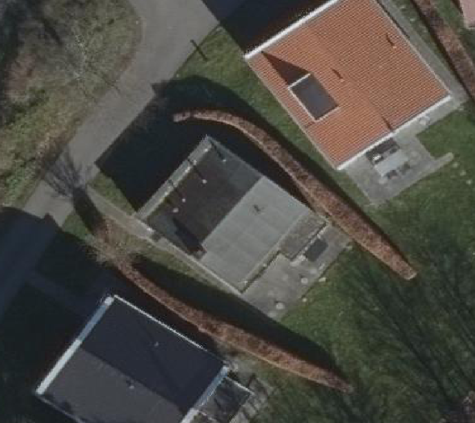 True ortho Luchtfoto op daksegment ingezoomd