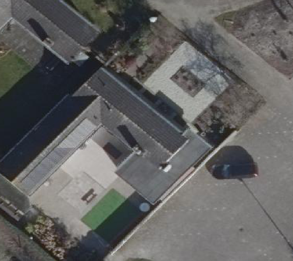 True ortho luchtfoto van Burgh-Haamstede met zicht op woning